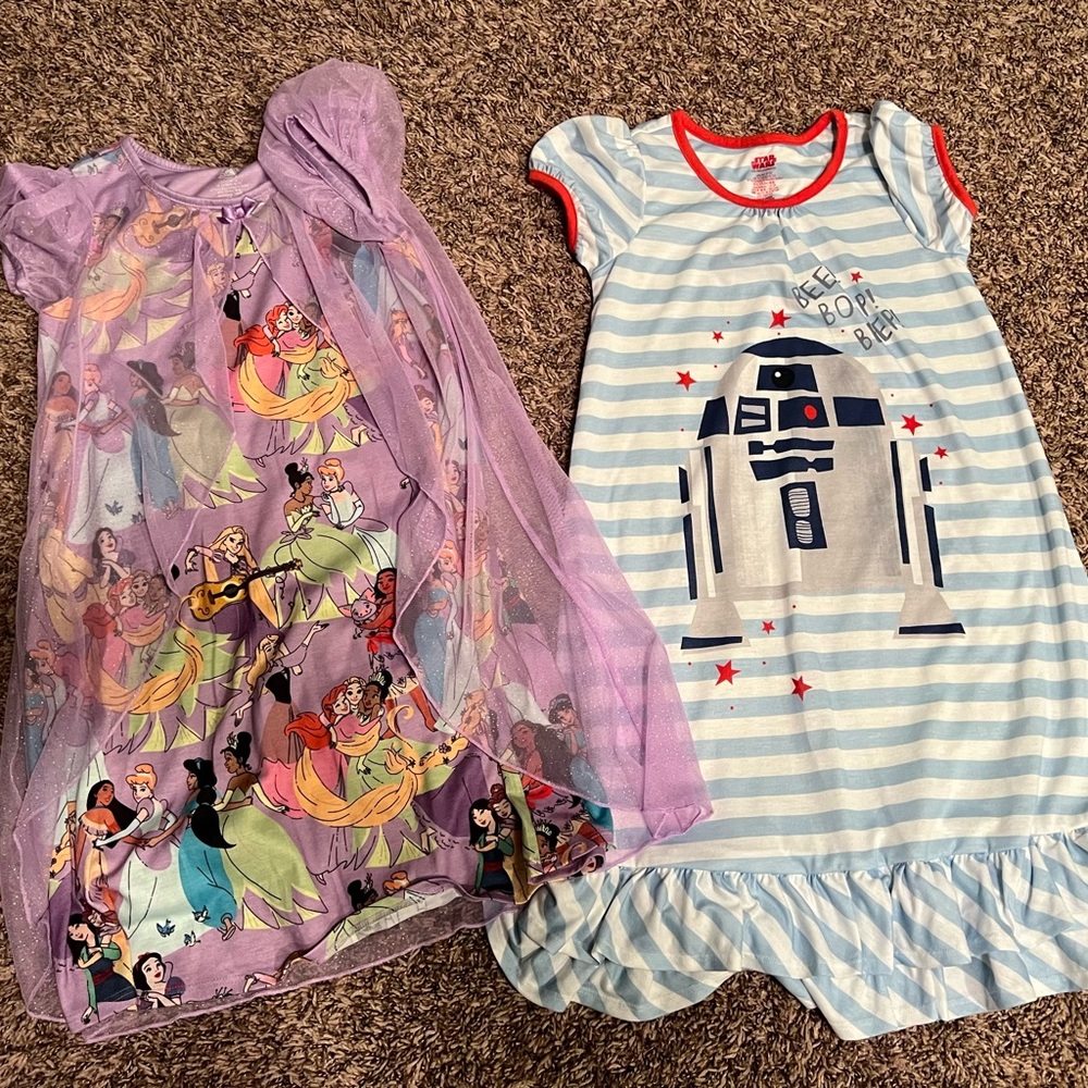 Disney Princess and R2-D2 Nightgown Set - Purple and Blue